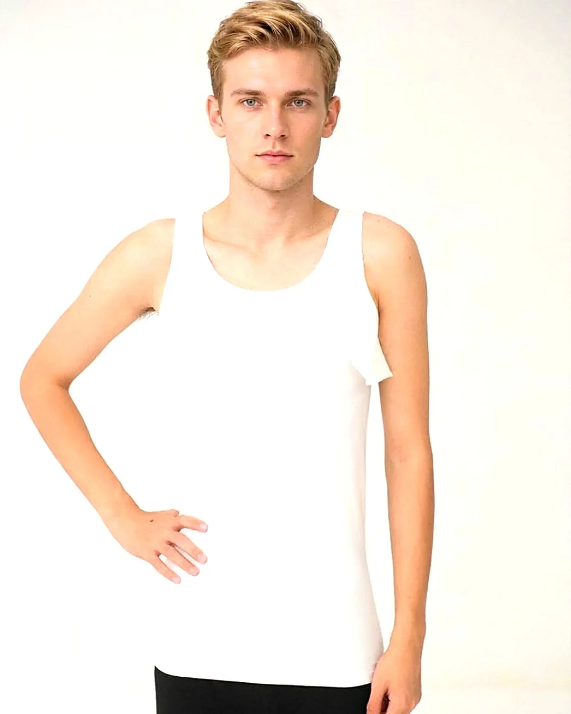 Men's seamless tank top, white